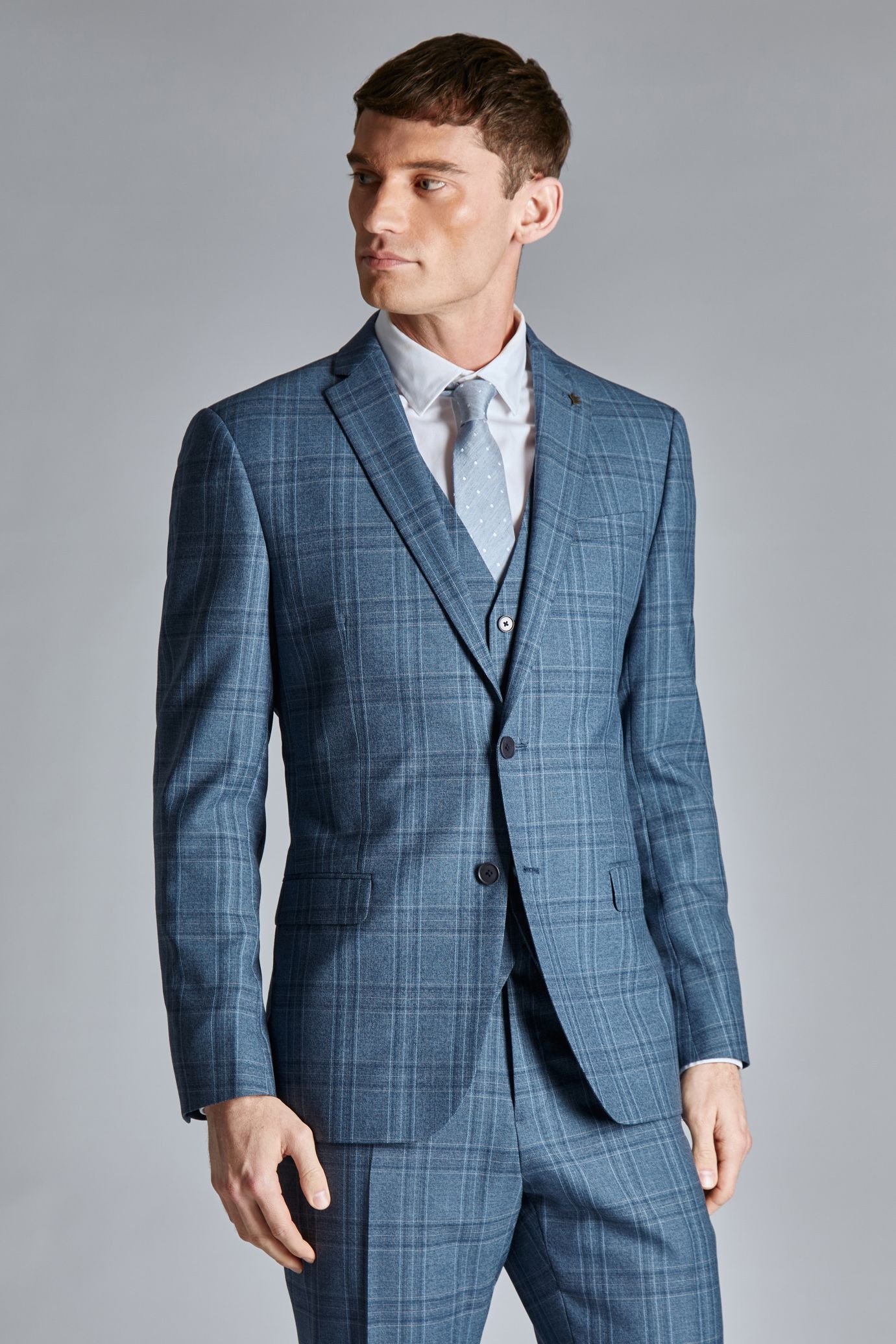 Ted Baker Ted Baker Men's Alder Large Blue Check Jacket - 3