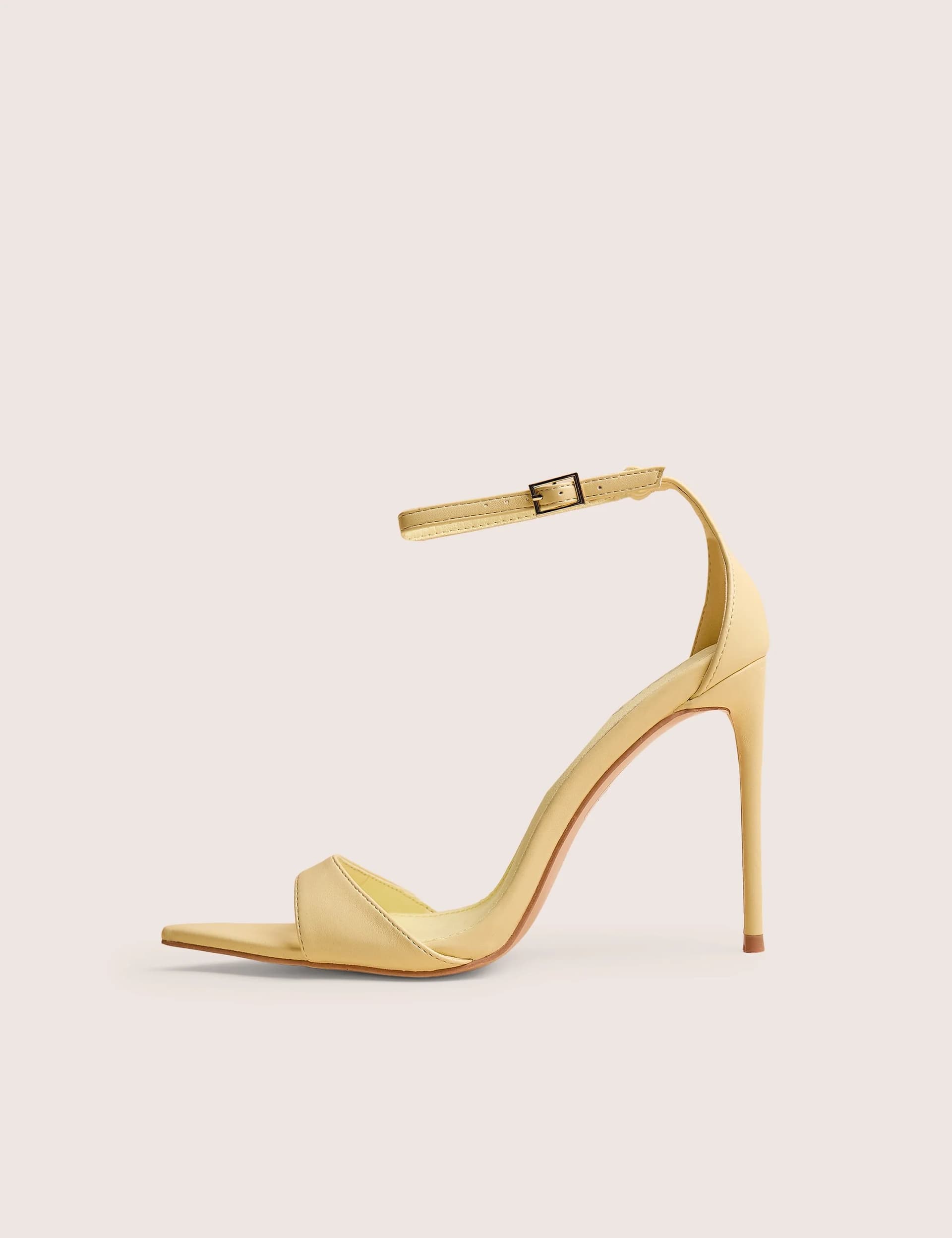 Public Desire Kelisa Lemon Pu Pointed Toe Barely There Stiletto High Heels