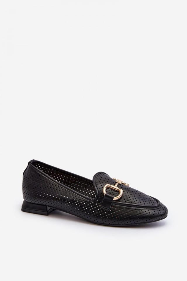 Love Lace Love Lace Women's Stylish Comfortable Moccasin Flat Slip On Shoes in Black - 2