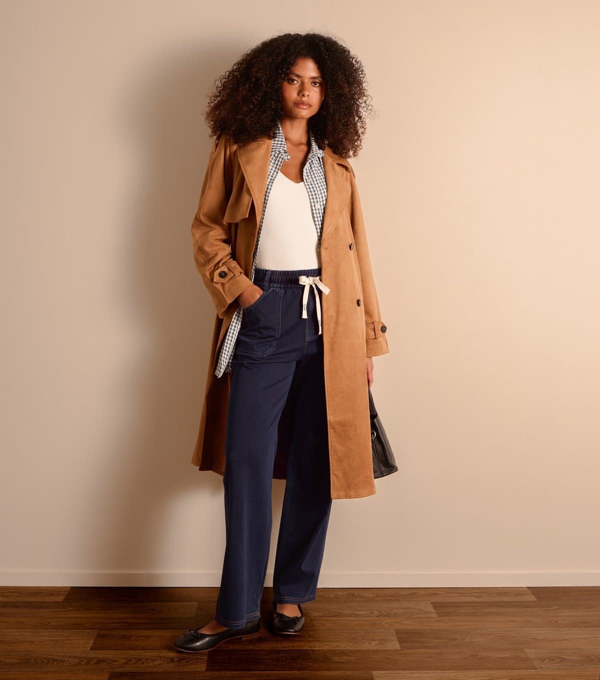 Blue Vanilla Blue Vanilla Dark Blue Drawstring Wide Leg Jeans