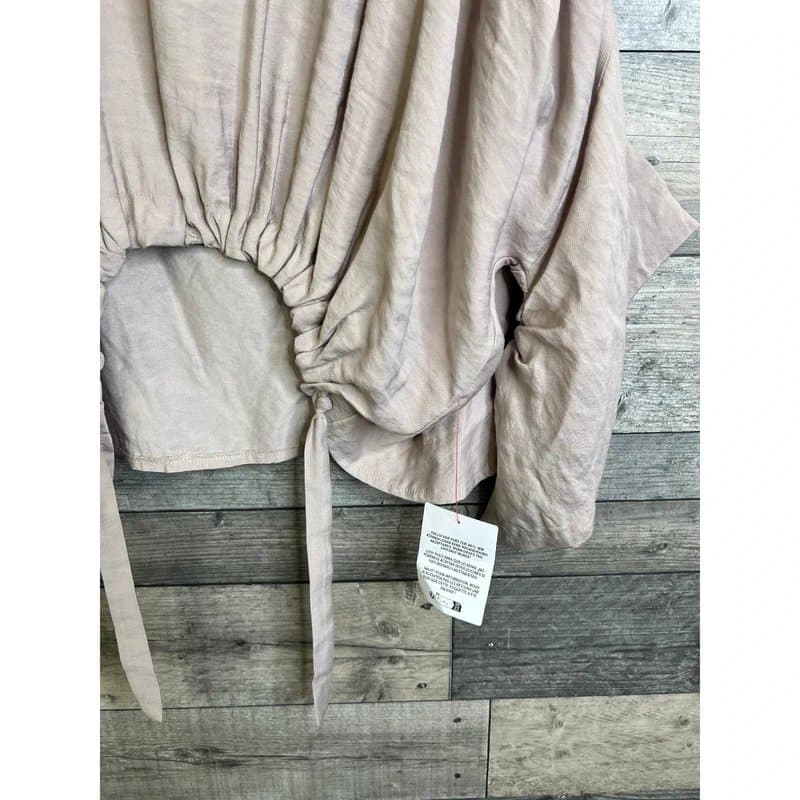 ASOS ASOS Edition Oversize Blouse Top Size UK 4 Mushroom Beige Slouchy Ruched