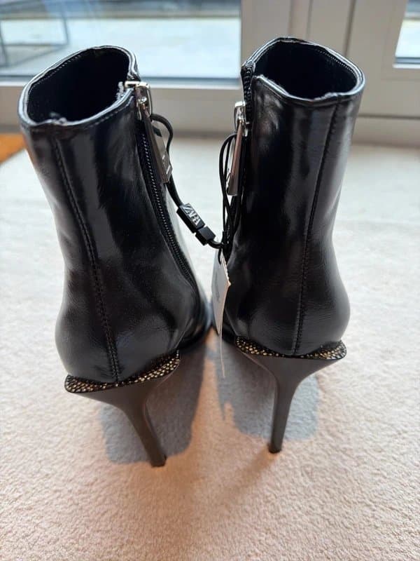 Zara Zara Black Heeled Ankle Boots size 5