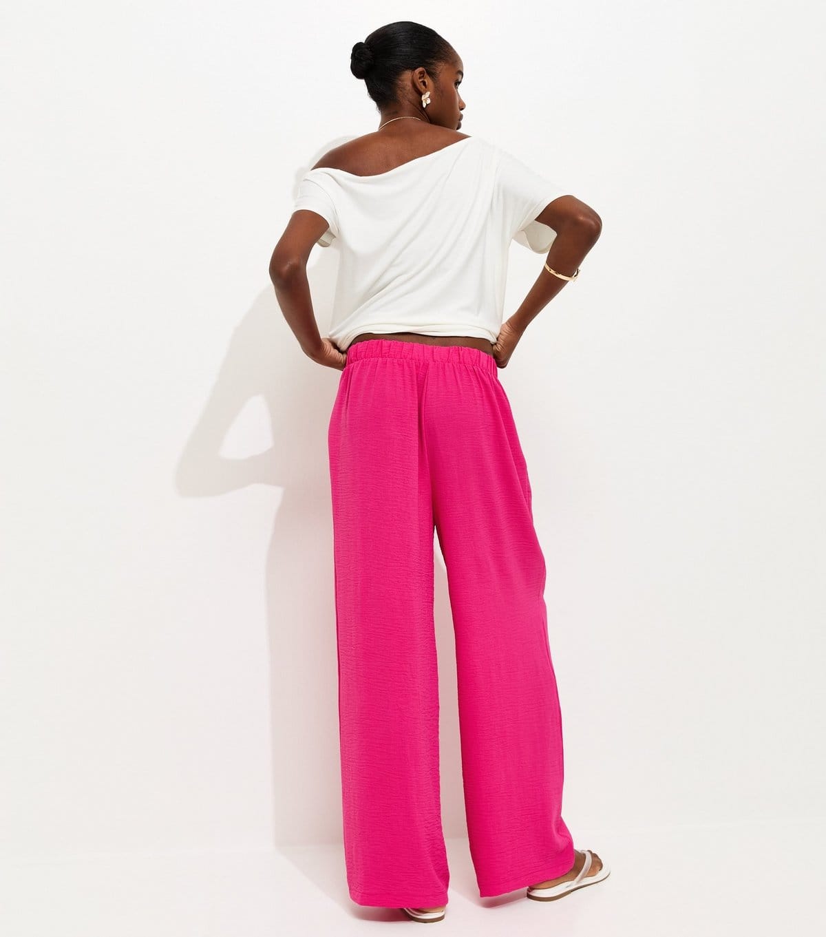 New Look Women's Bright Pink Wide Leg Trousers New Look - 4
