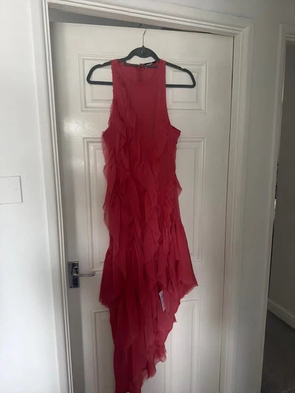 ASOS Coral ruffle dress