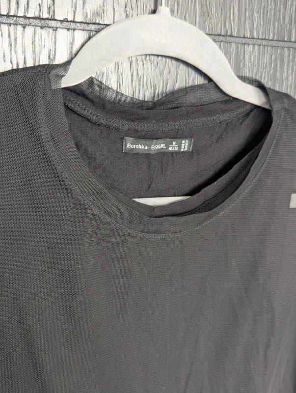 Bershka Black tule dress with attached vest top