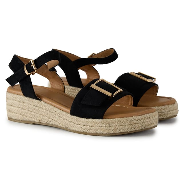 SOLESISTER SOLESISTER Women's August Espadrille Wedge Sandals in Black - 2