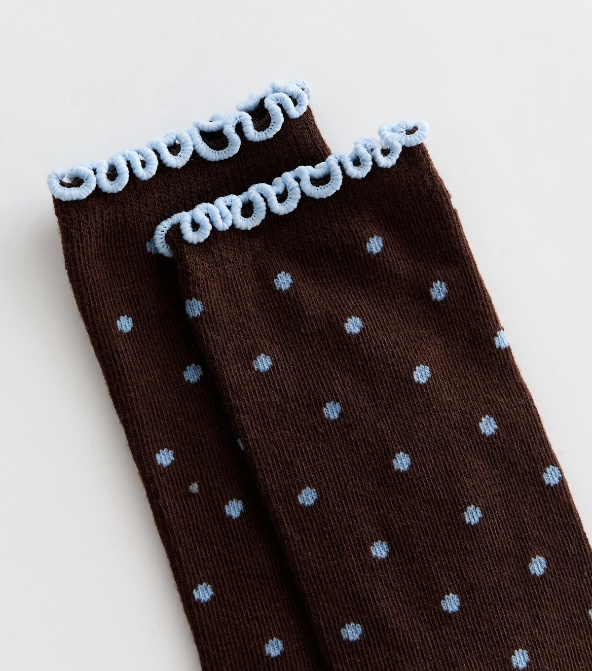 New Look Brown Polka Dot Frill Trim Socks New Look - 2