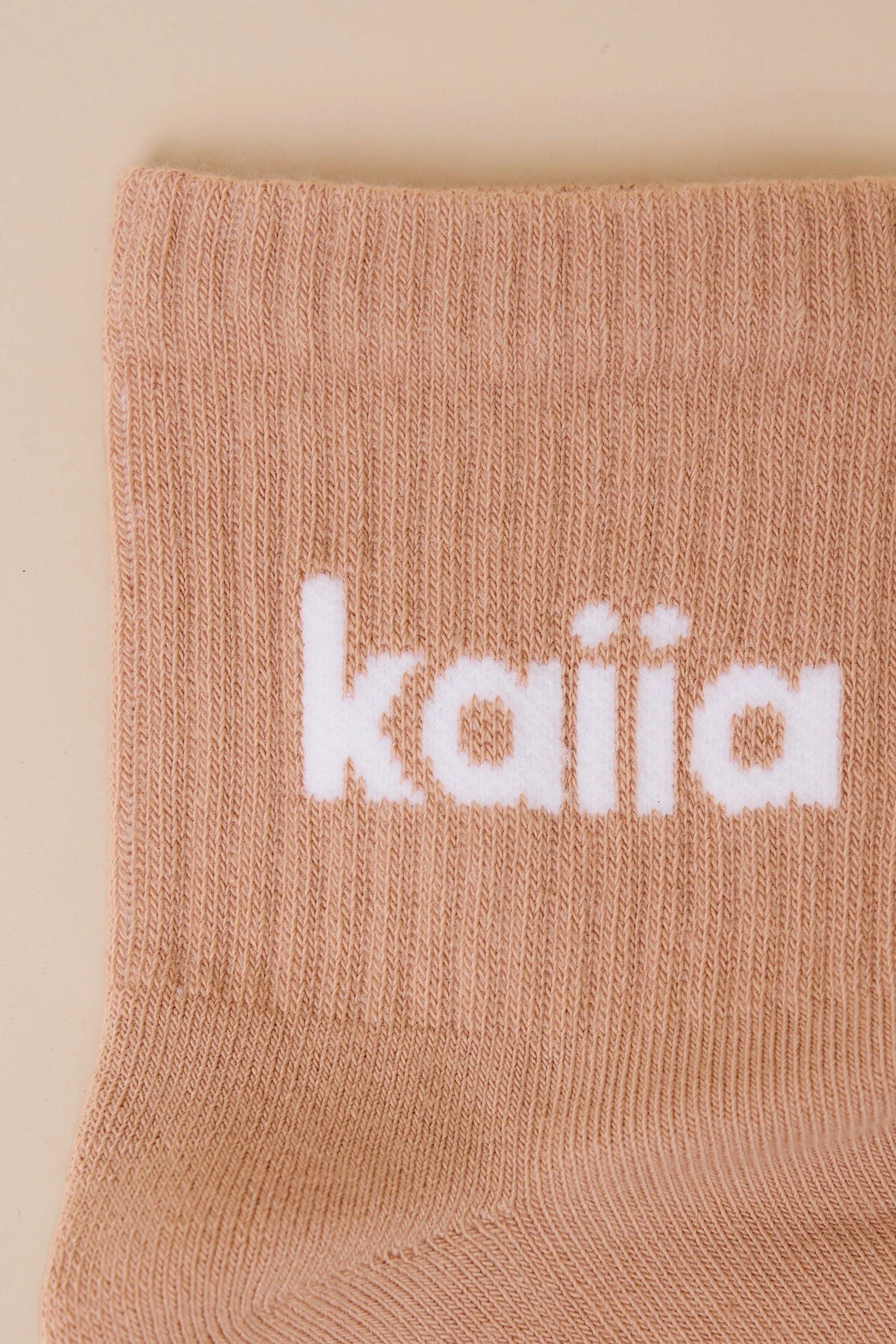 Kaiia Pack of Three Kaiia Logo Socks Chalk, Eucalyptus & Clay Pink - 3