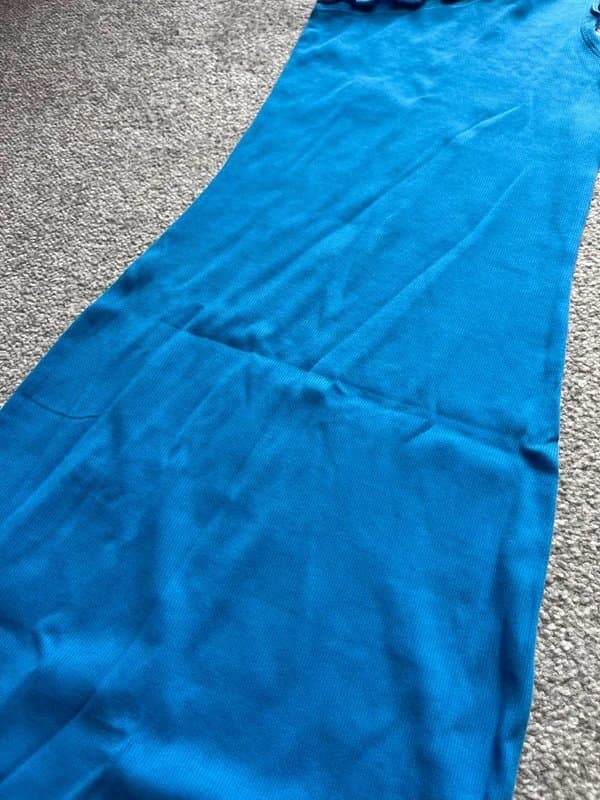 Collusion Collusion blue one shoulder ribbed mini dres