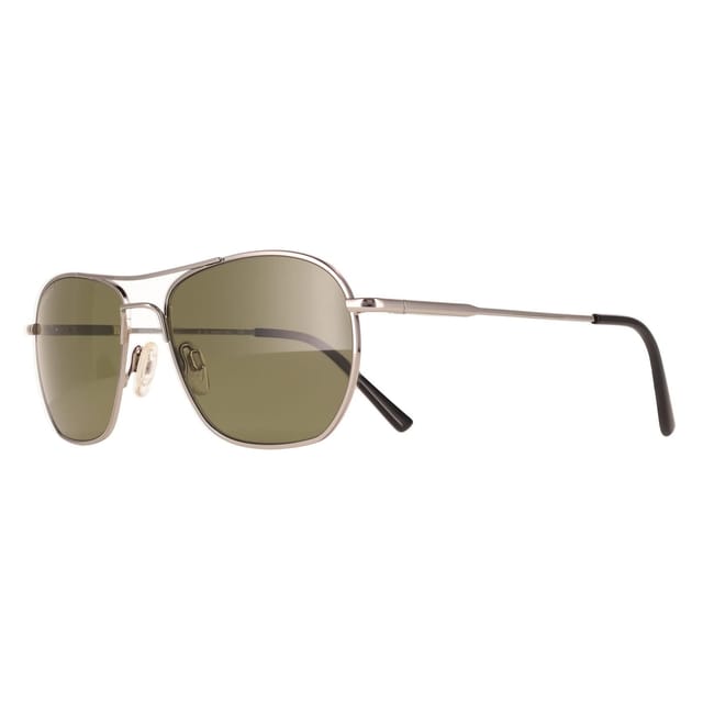 Serengeti Serengeti Men's Aviator Shiny Silver Mineral Polarized 555nm Lunger - 2