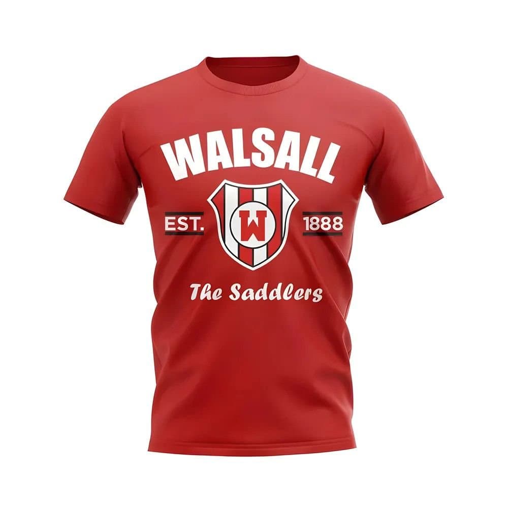 Walsall Walsall Men's Personalised Established Football T-Shirt in Red