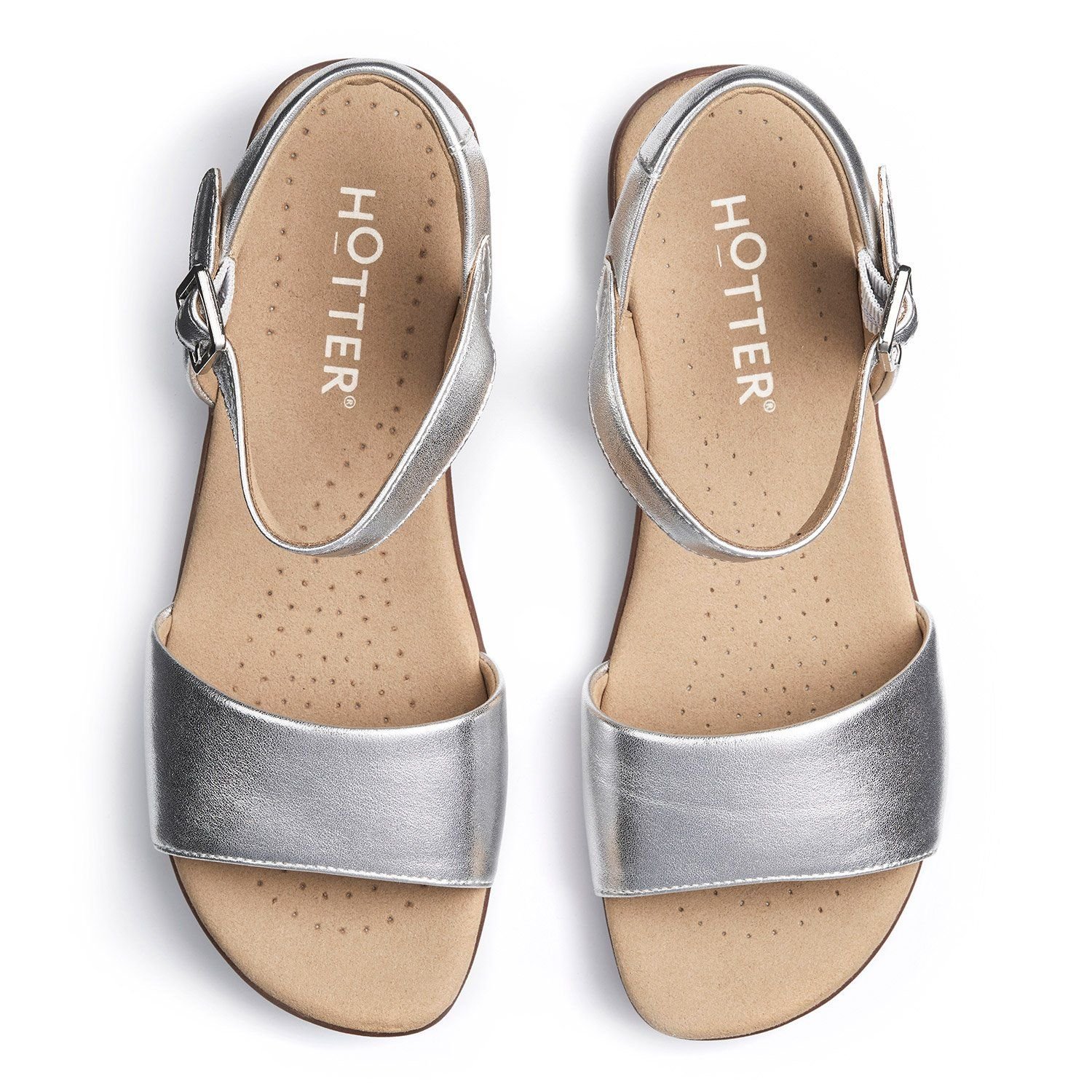 Hotter Hotter Women's Wide Fit 'Tropic' Sandals in Metallic Silver - 3