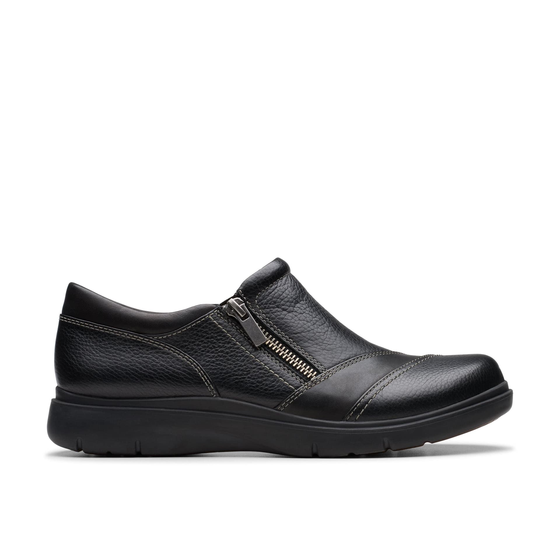 Clarks Clarks Women's Certina Pure Black Leather Slip Ons