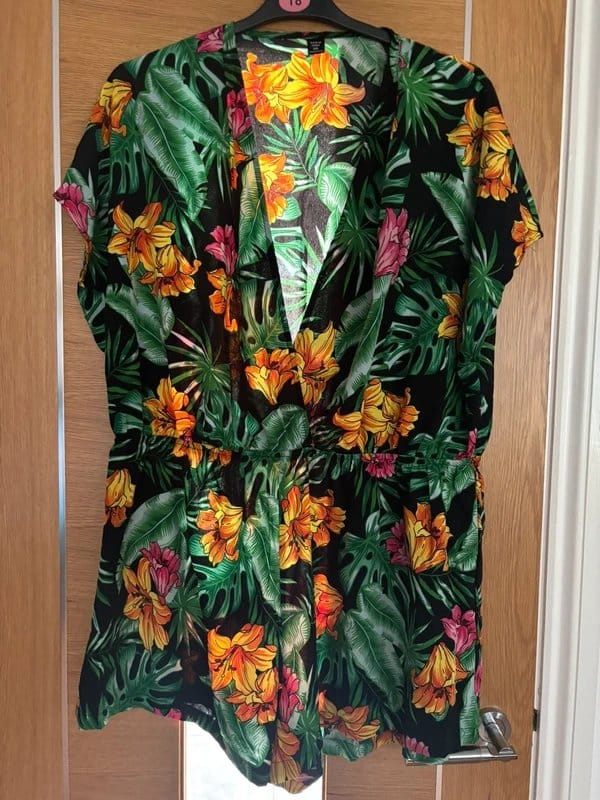 Shein Curve Multi Floral Print Playsuit 3XL