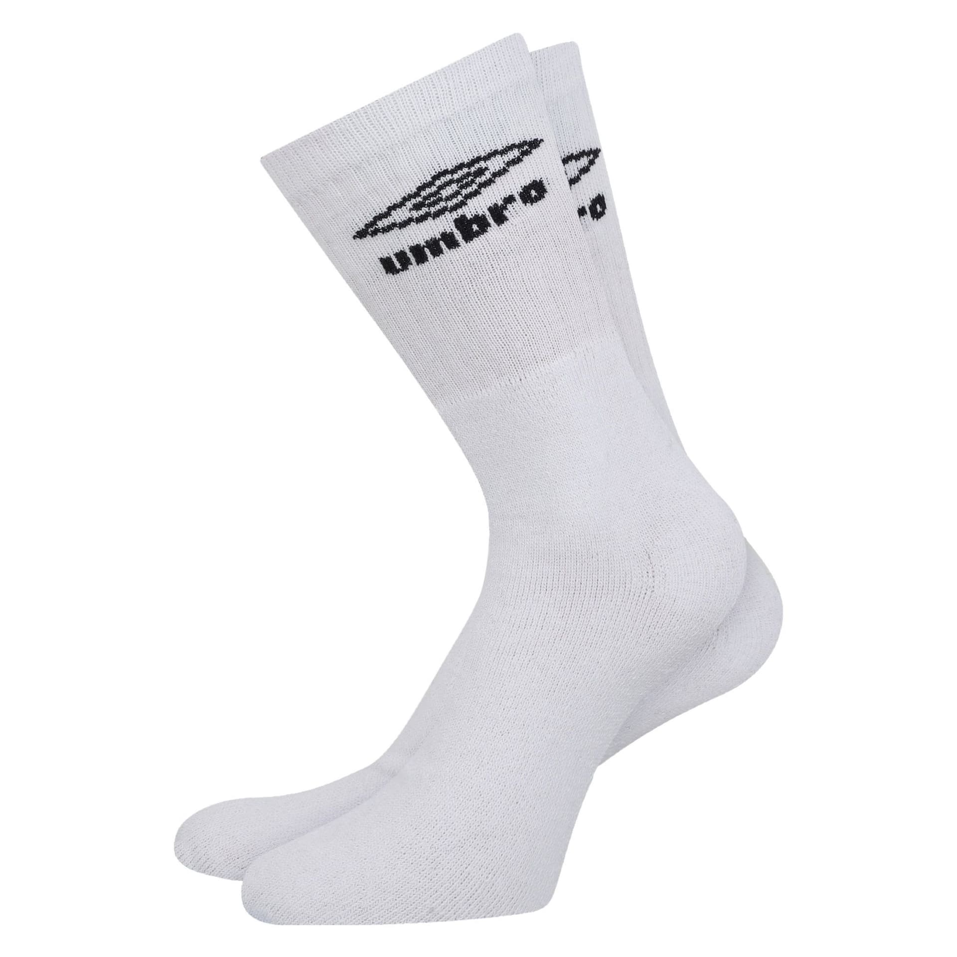 Umbro Umbro Men's Logo Crew Socks (Pack of 3) in White
