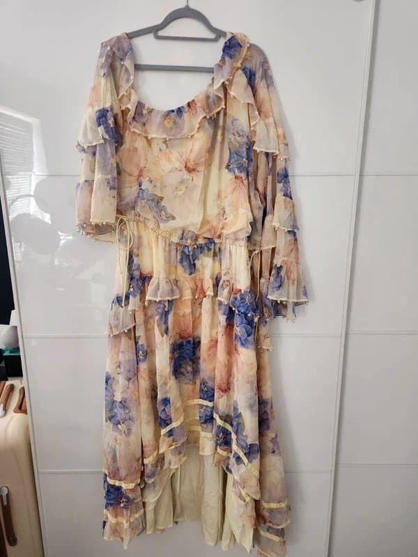 ASOS Curve Asos Luxe Curve pearl embellished chiffon maxi dress size 20 £130