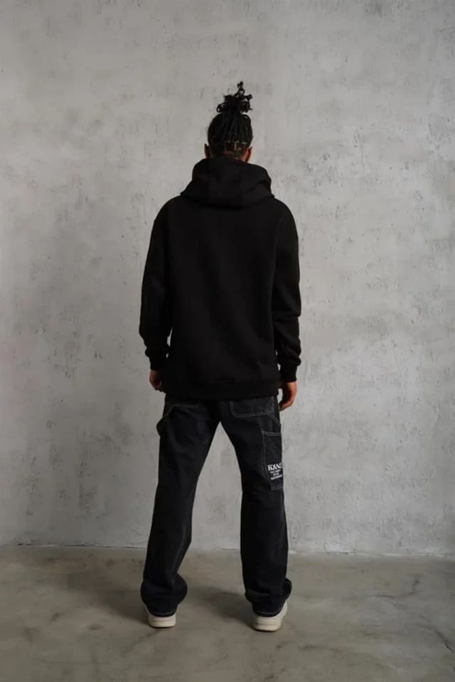 Janes Janes Men's Hooded Regular Fit Sweatshirt with Pocket in Black - 3