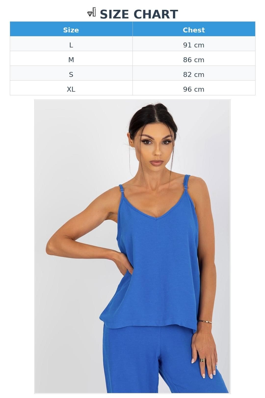 Love Lace Love Lace Women's Loose Fit V Neck Shirt with Adjustable Straps in Blue - 4