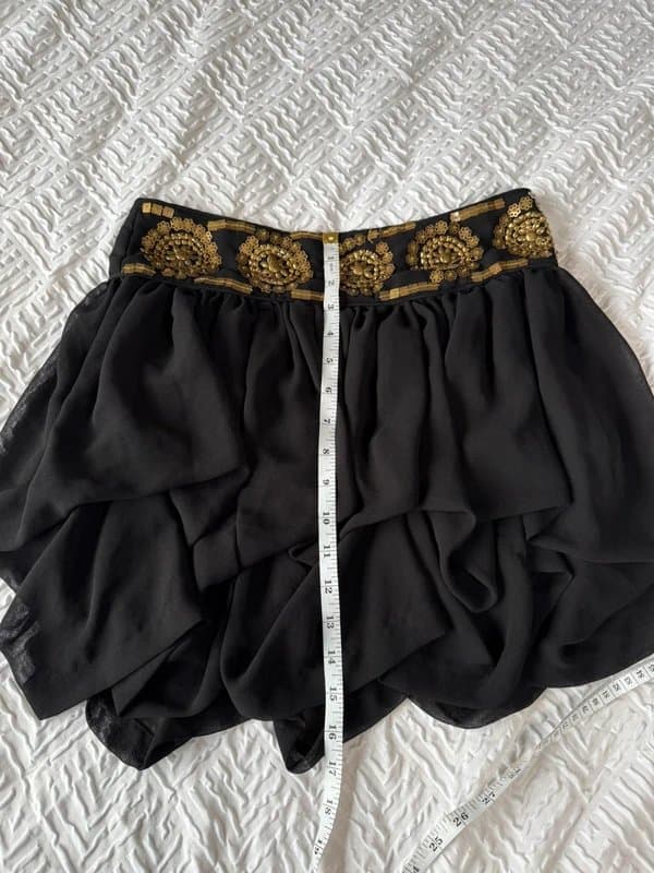 Apricot Apricot black and brassy gold embellished metal stud rara mini skirt size xs/8