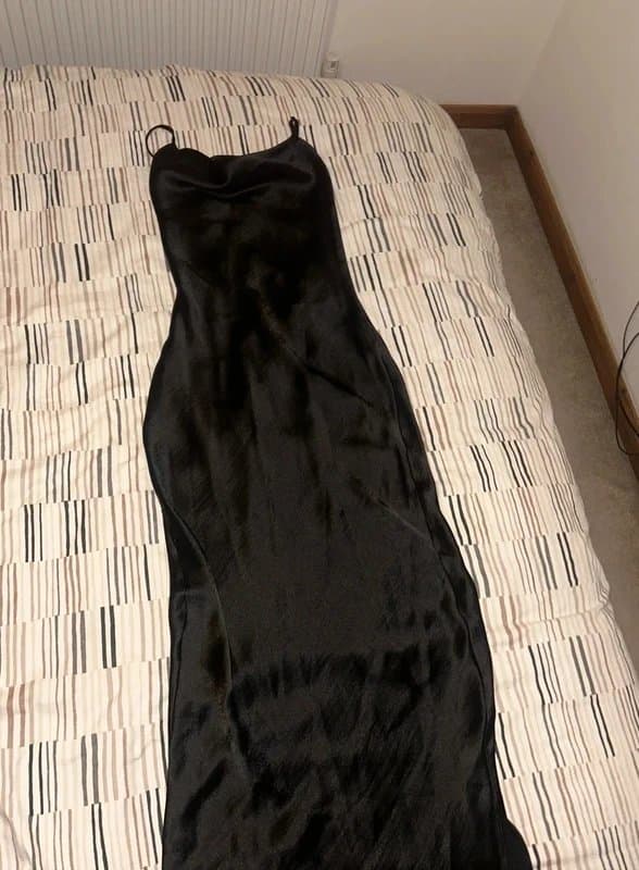 ASOS Black Satin Maxi Dress
