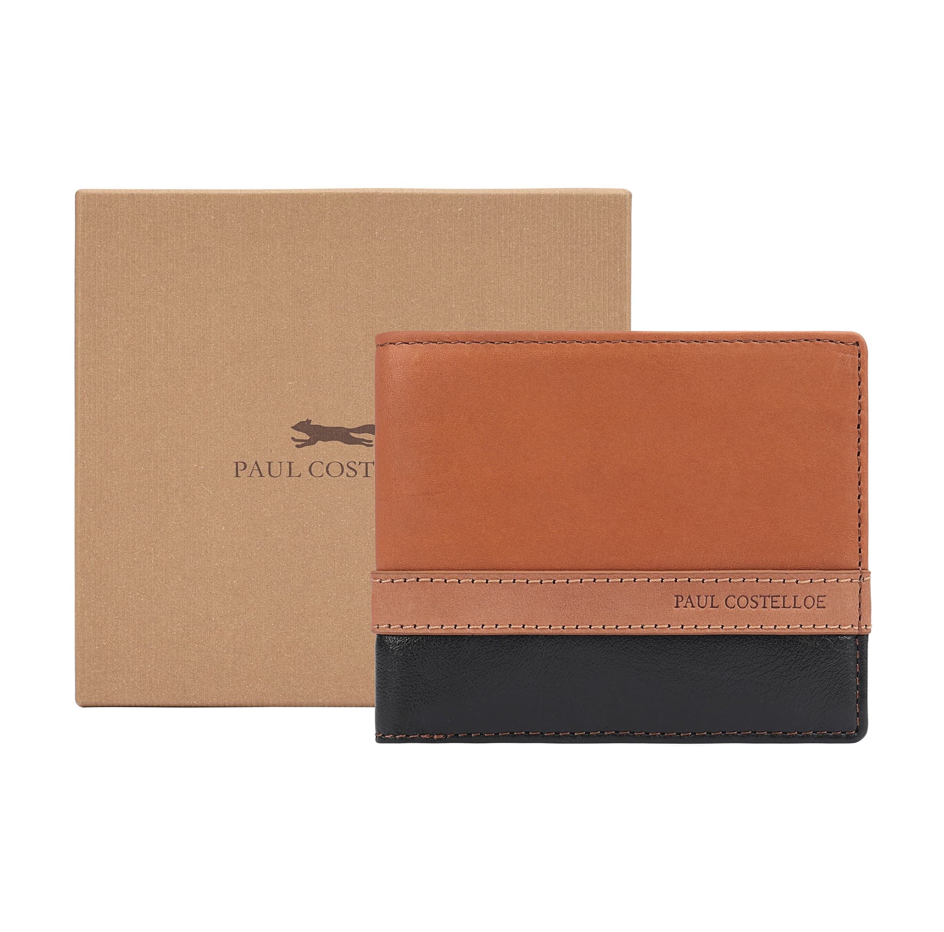 Paul Costelloe Paul Costelloe Men's Larry Leather Wallet in Brown