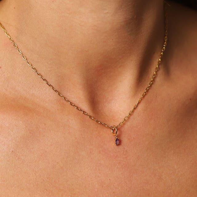 Gold Trip Gold Trip Women's February Birthstone Necklace in Gold - 2