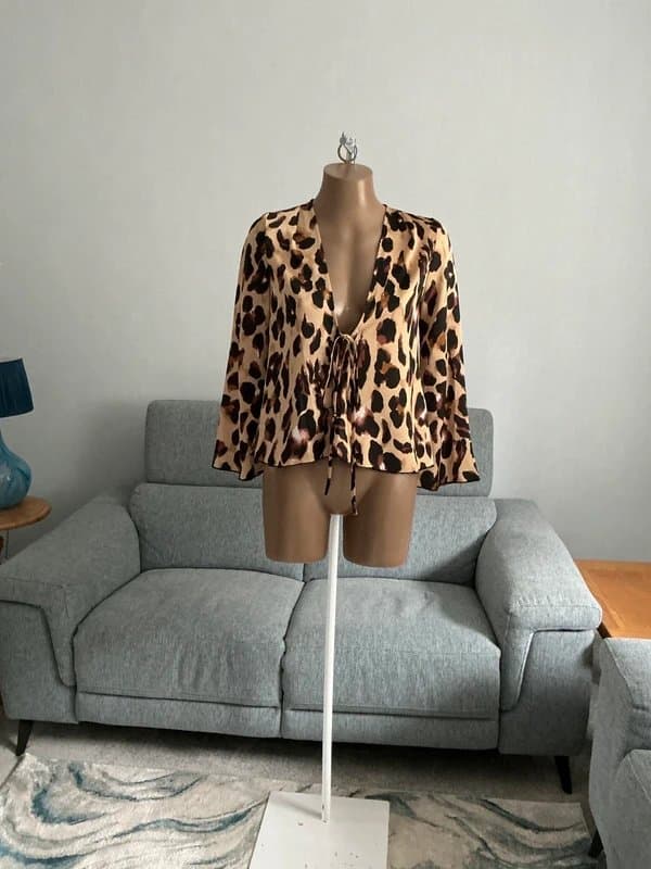 Never Fully Dressed Never fully dressed tie front leopard blouse uk 12