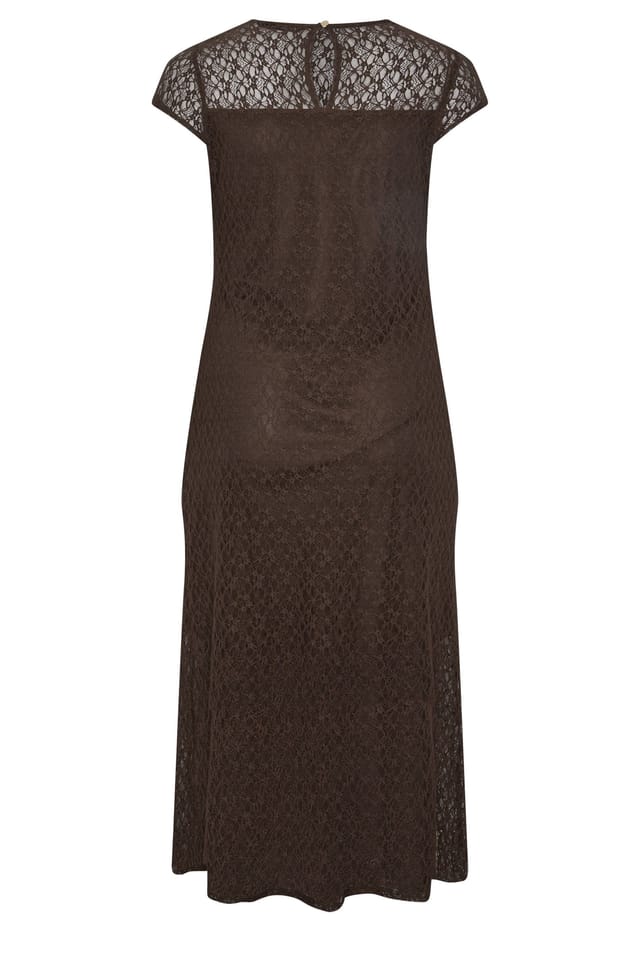 Yours Yours Women's Lace Maxi Dress in Chocolate - 2