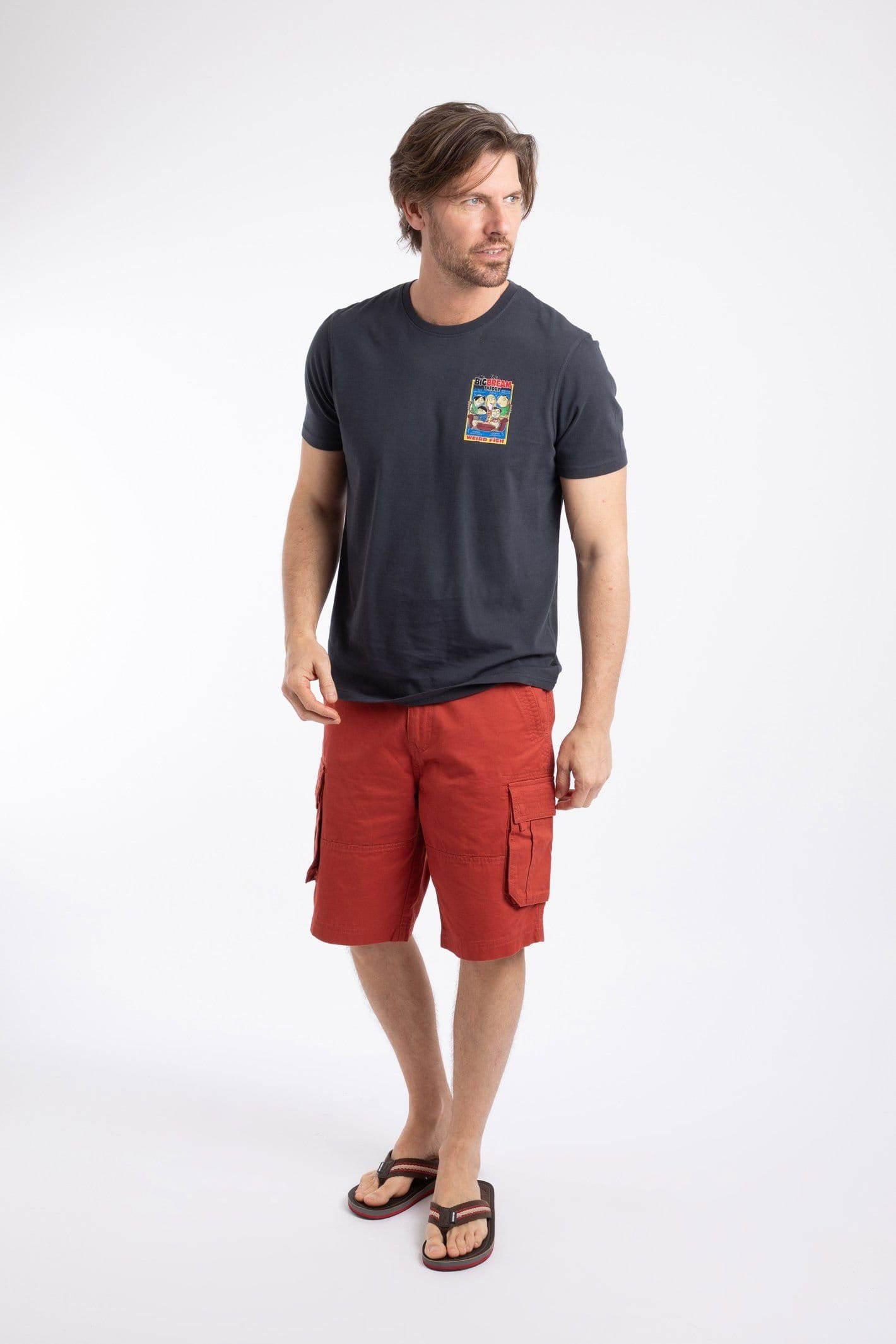 Weird Fish Weird Fish Men's Big Bream Theory Artist T-Shirt in Navy - 4
