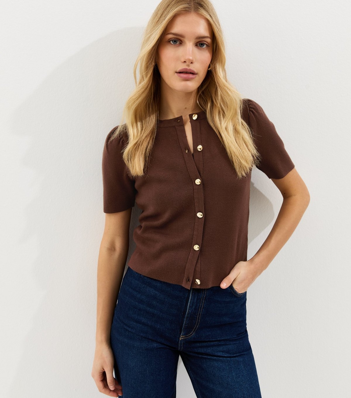 New Look Women's Brown Lightweight Short Sleeve Cardigan New Look - 2