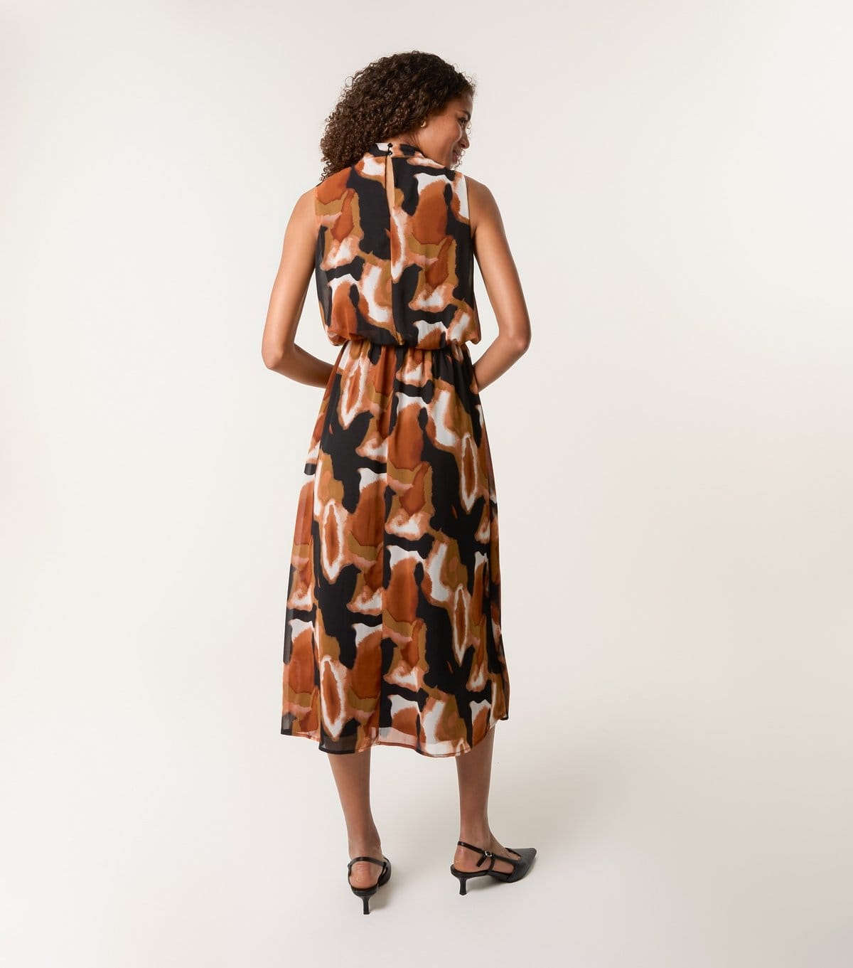 Blue Vanilla Women's Rust Sleeveless Printed Midi Dress Blue Vanilla New Look - 4