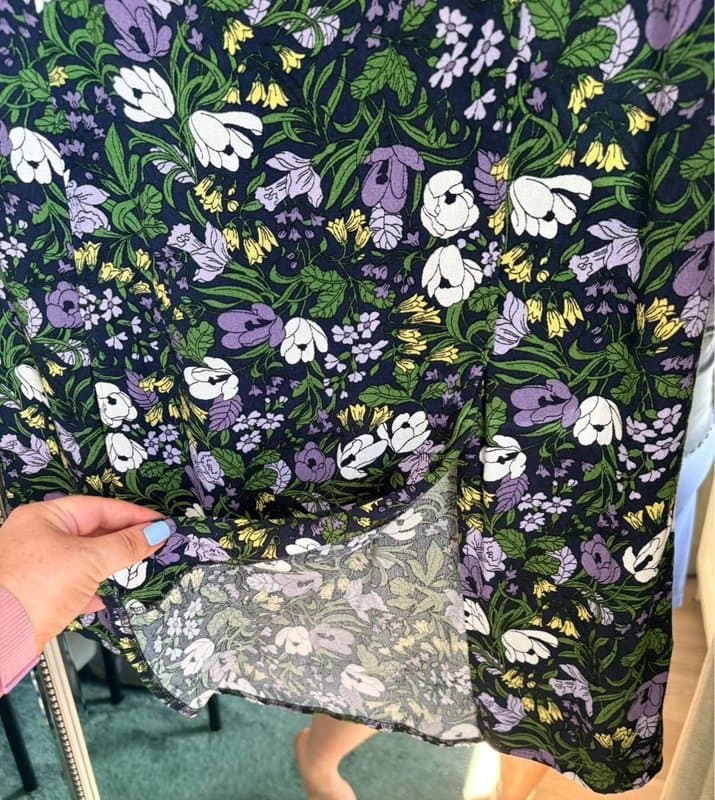 Marks & Spencer M&S Collection Floral Midi Skirt UK 16 Navy Purple Botanical Print