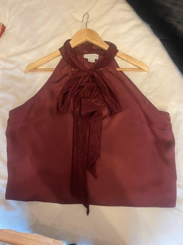 Never Fully Dressed Never Fully Dressed Wine lace top size uk 16