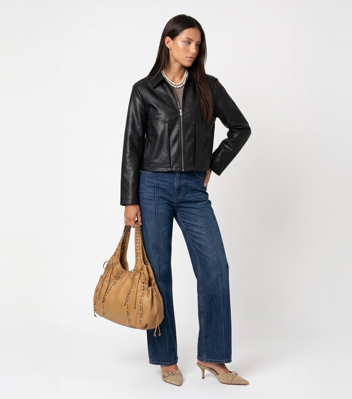 Urban Bliss Women's Black Collared Faux Leather Jacket Urban Bliss New Look
