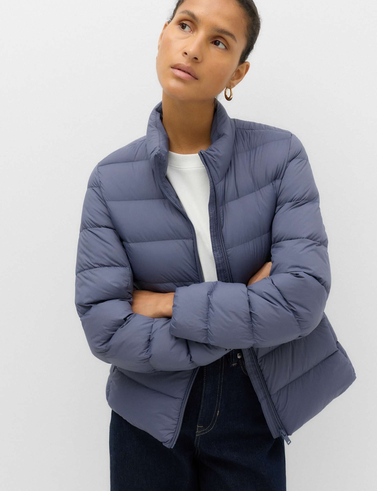 Marks & Spencer M&S Feather & Down Padded Puffer Jacket Navy