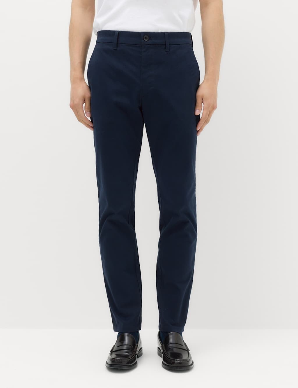 Marks & Spencer M&S Slim Fit Cotton Rich Stretch Chinos Navy