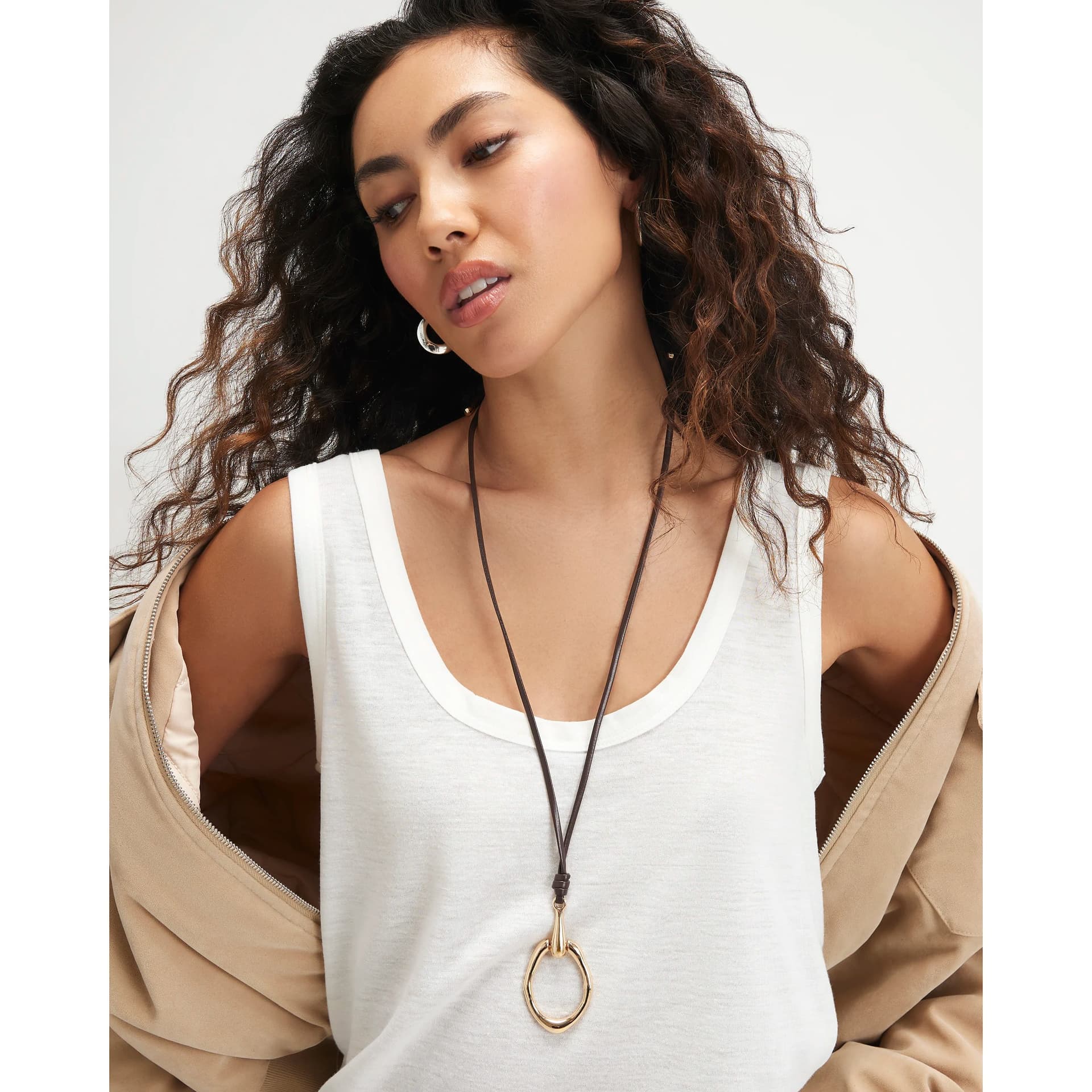 River Island River Island Womens Gold Horse Bit Corded Necklace