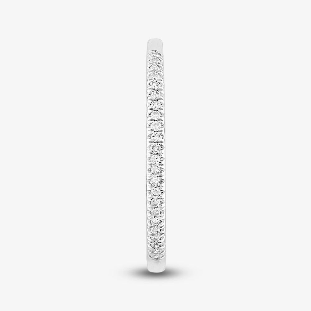T.H.Baker T.H.Baker Women's 9ct White Gold 0.08ct Diamond Pave Set Half Eternity Ring in Silver - 2