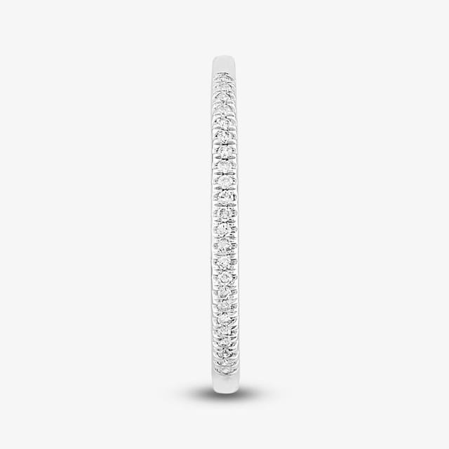 T.H.Baker T.H.Baker Women's 9ct White Gold 0.08ct Diamond Pave Set Half Eternity Ring in Silver - 2