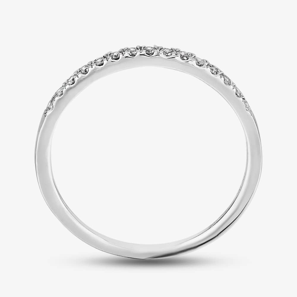 T.H.Baker T.H.Baker Women's 9ct White Gold 0.08ct Diamond Pave Set Half Eternity Ring in Silver - 3