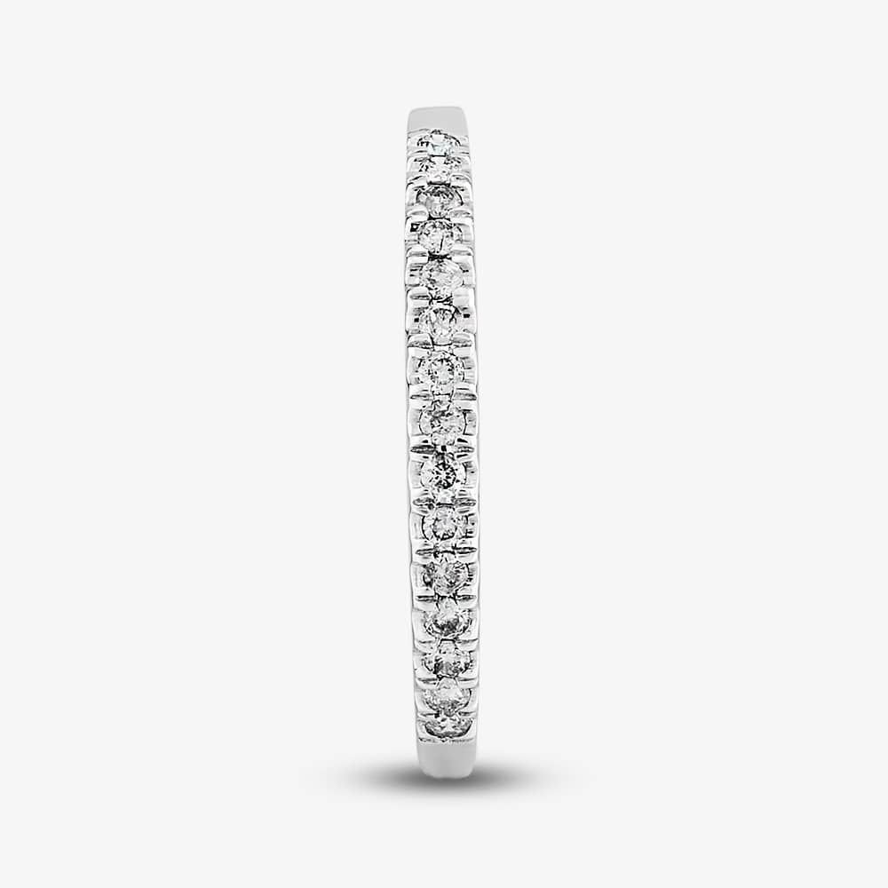 T.H.Baker T.H.Baker Women's 9ct White Gold 0.08ct Diamond Pave Set Half Eternity Ring in Silver - 4