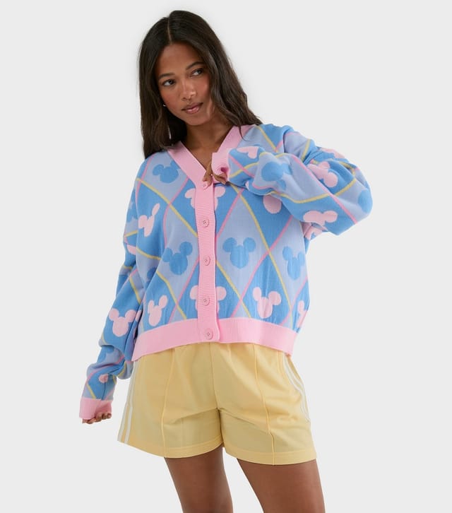 Skinnydip Women's Light Blue Disney Mickey Mouse Pattern Cardigan Skinnydip New Look - 3