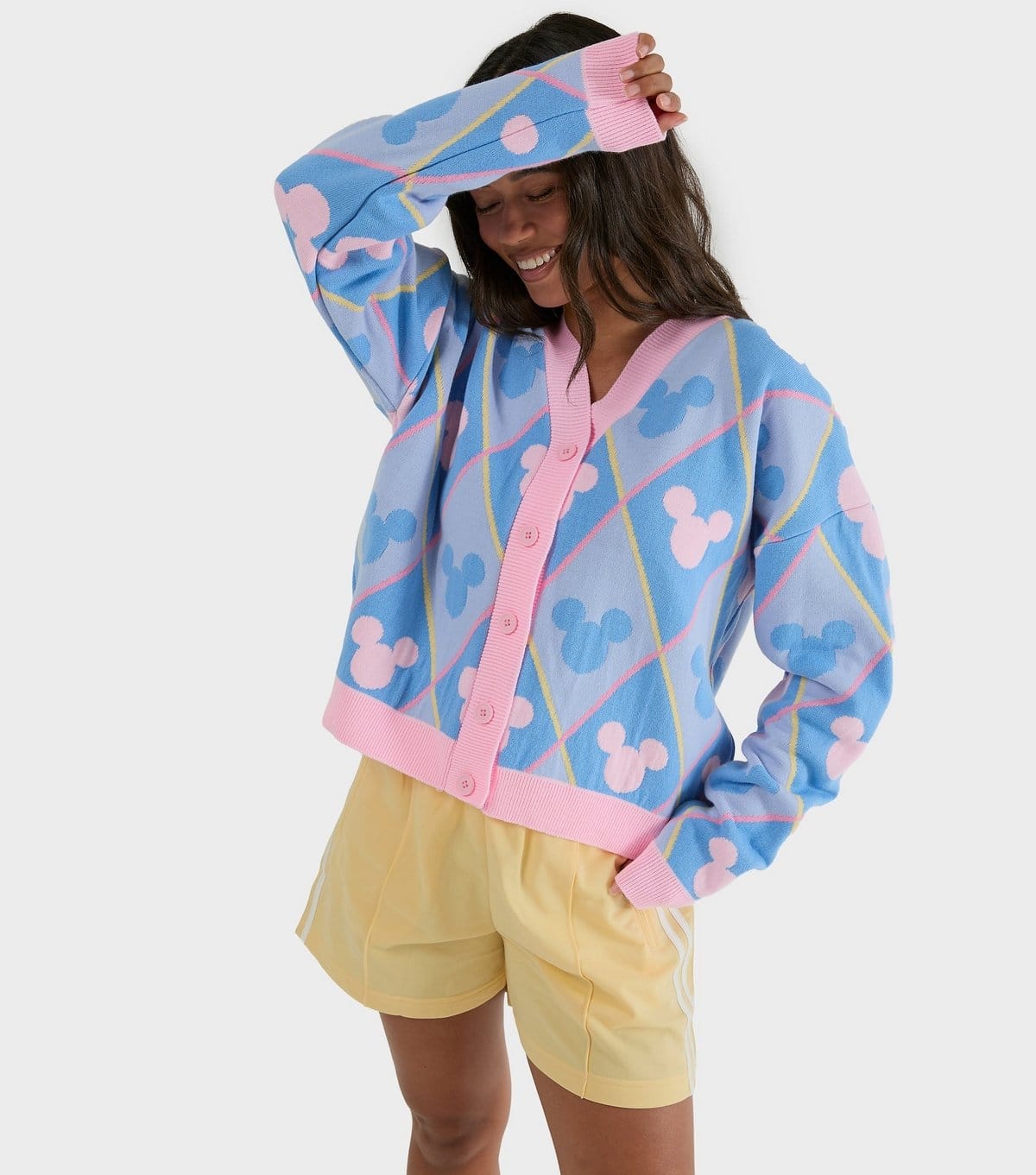 Skinnydip Women's Light Blue Disney Mickey Mouse Pattern Cardigan Skinnydip New Look - 4