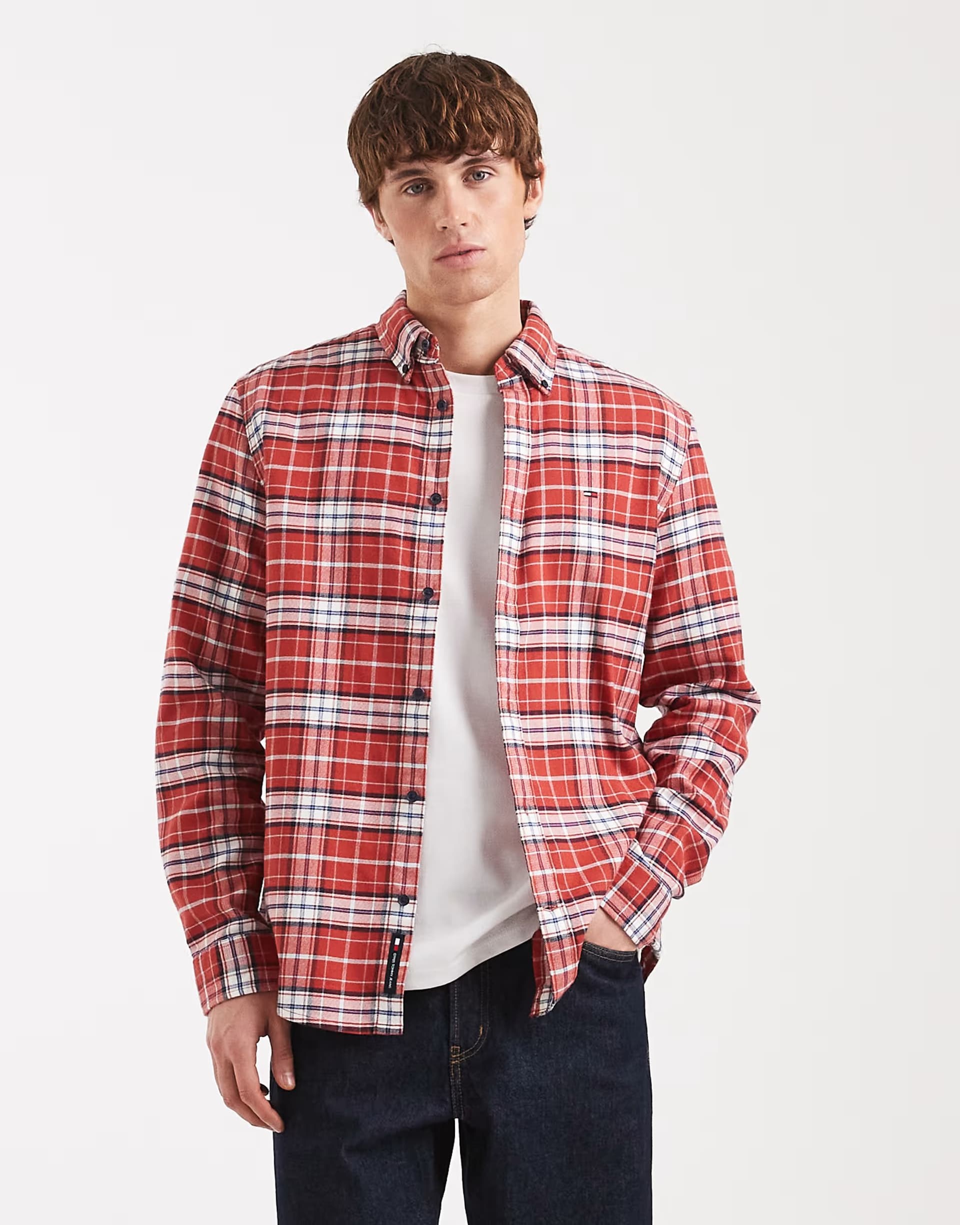 ASOS Tommy Jeans flannel check shirt in red