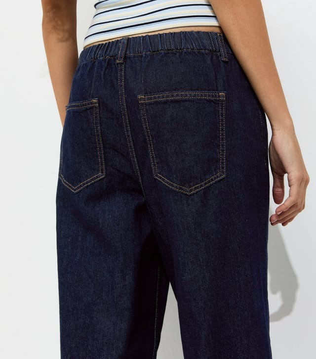 New Look Women's Navy Tie Waist Wide Leg Jeans New Look - 3