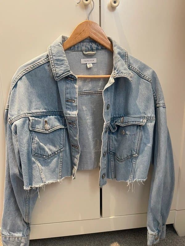 Topshop Top Shop Denim Cropped Jacket