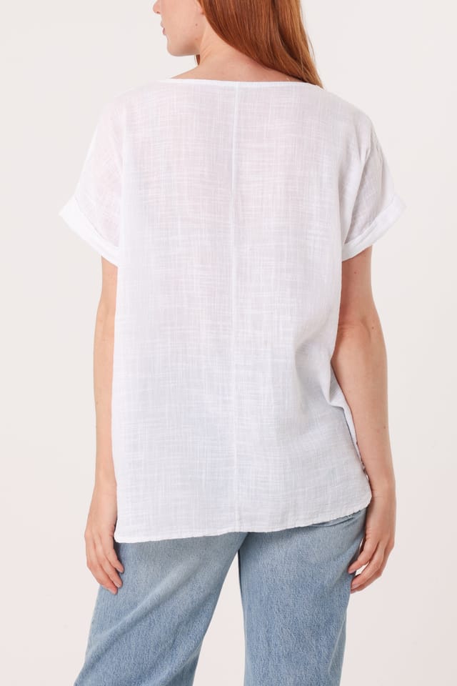 Blue Vanilla Fish Iridescent Print Top - 2