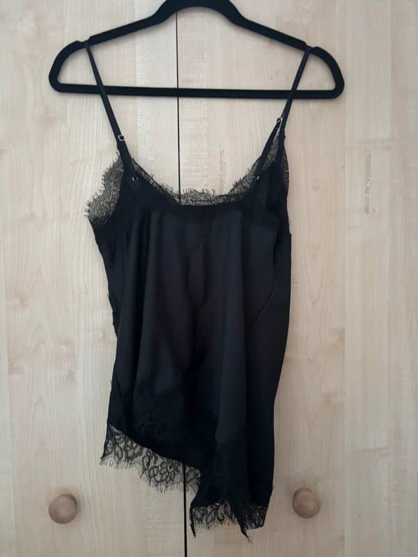 Bershka Bershka black asymmetrical lace cami