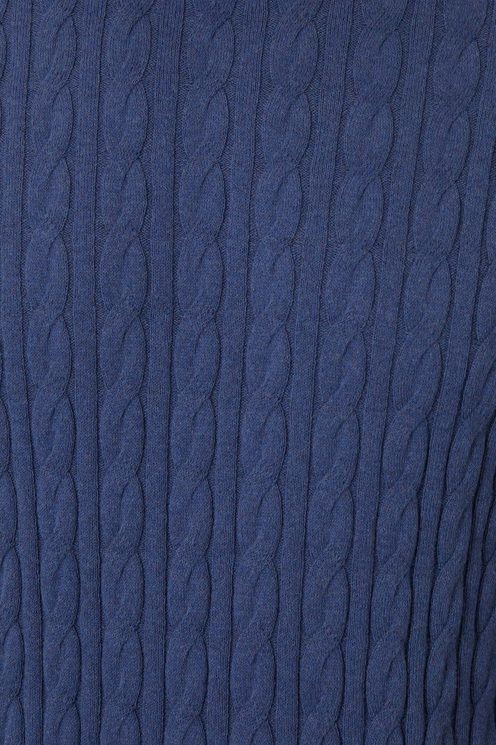 Threadbare Threadbare Men's Cable Knit Crew Neck Jumper in Blue - 4
