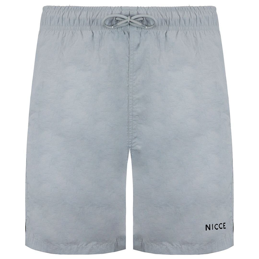Nicce Nicce Men's Core Stretch Waist Logo Grey Swim Shorts - 4